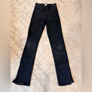 Bershka Black Flared High-Rise Jeans